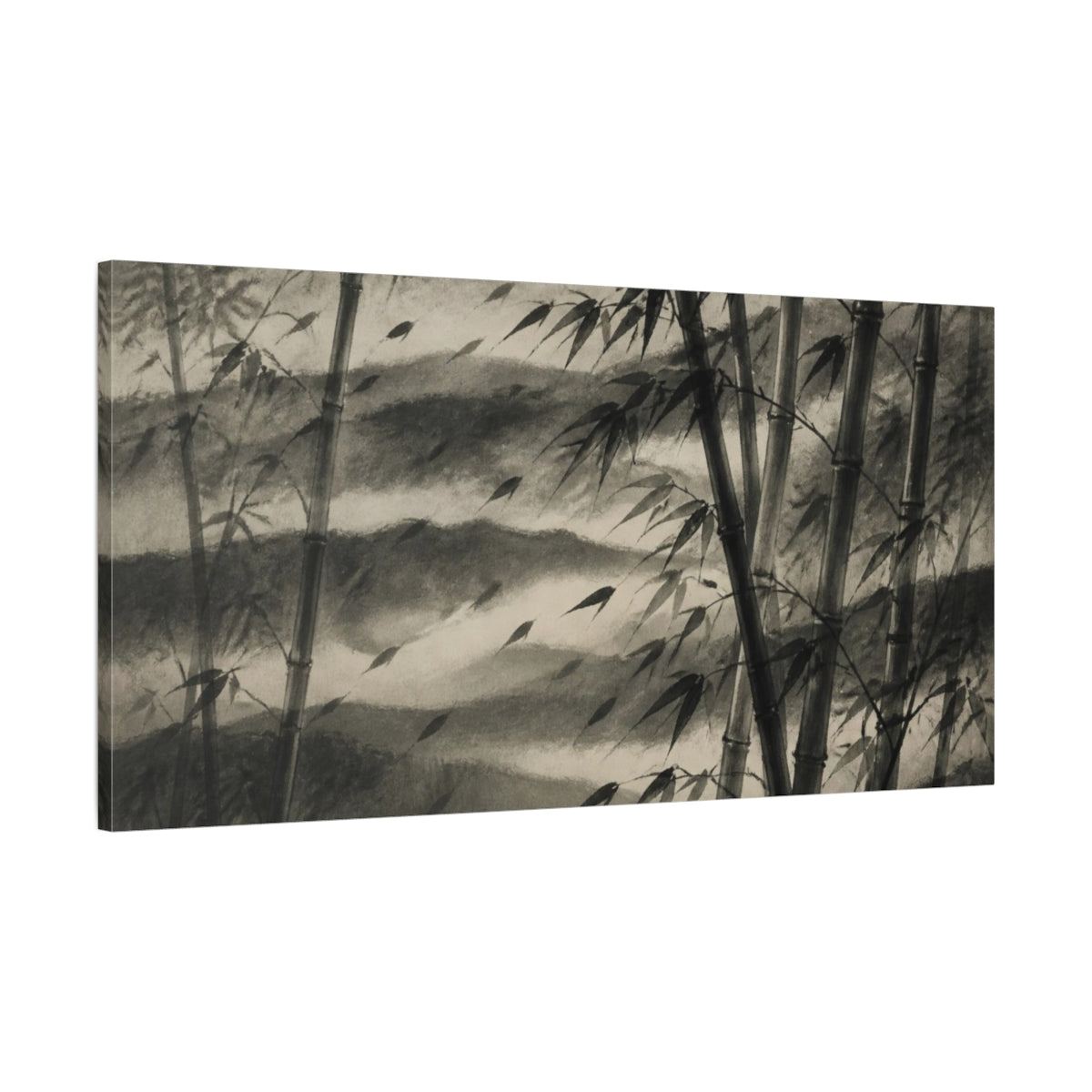 Main Mockup. Misty Bamboo Grove shown as canvas print