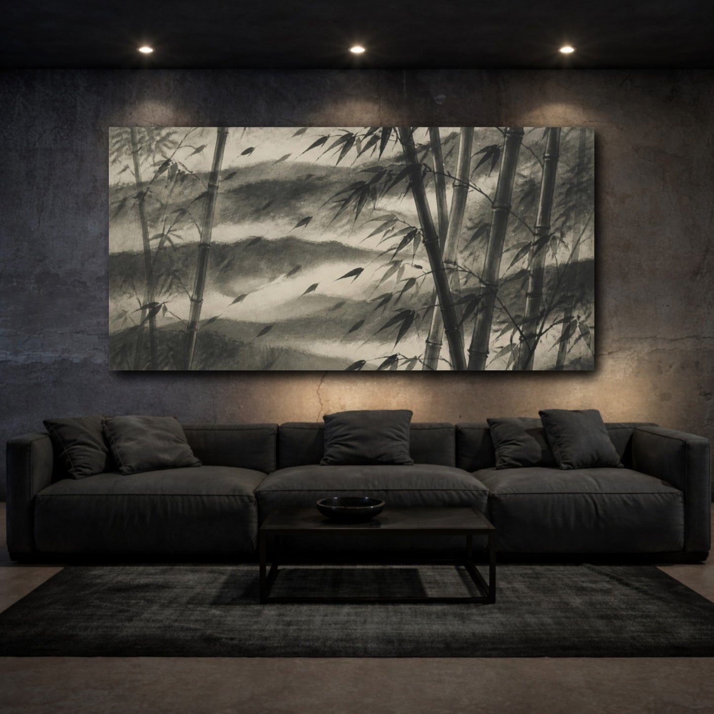Mockup 3. Misty Bamboo Grove shown as canvas print