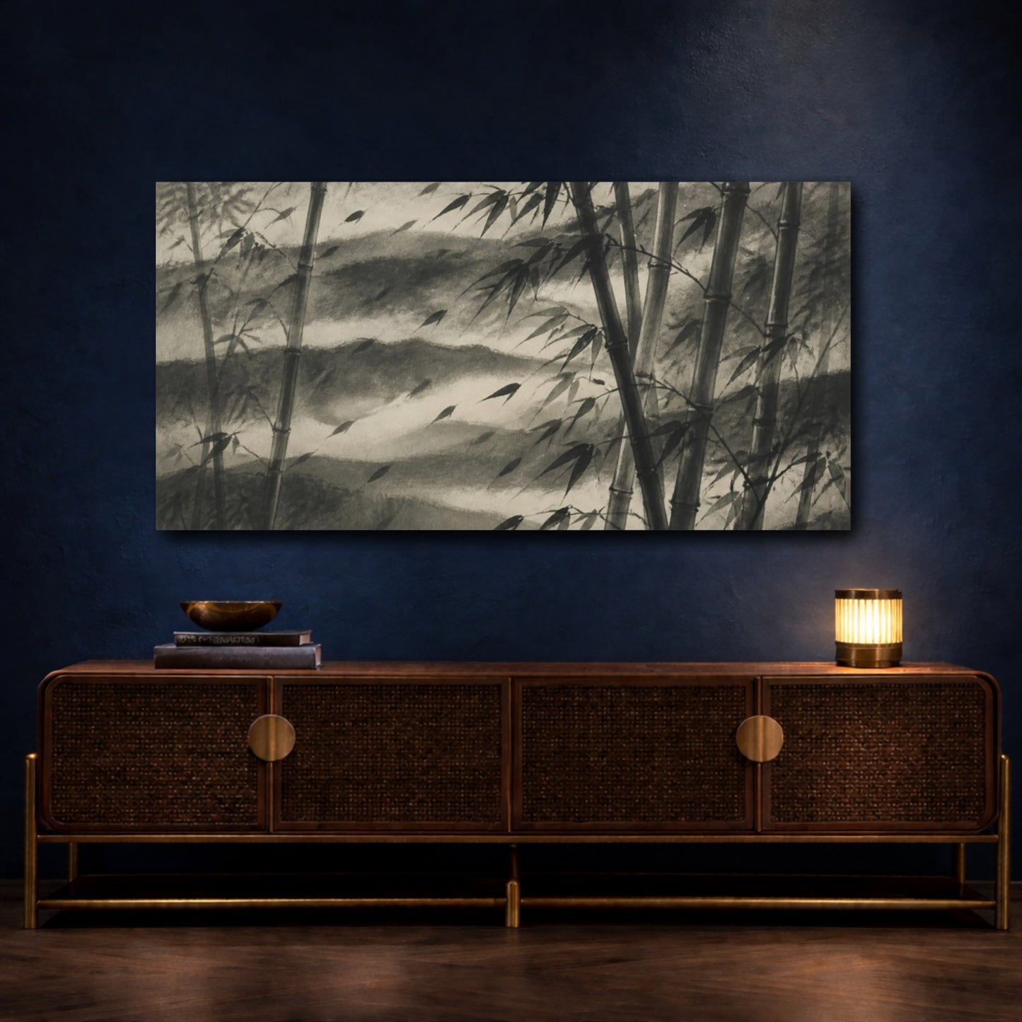 Mockup 4. Misty Bamboo Grove shown as canvas print