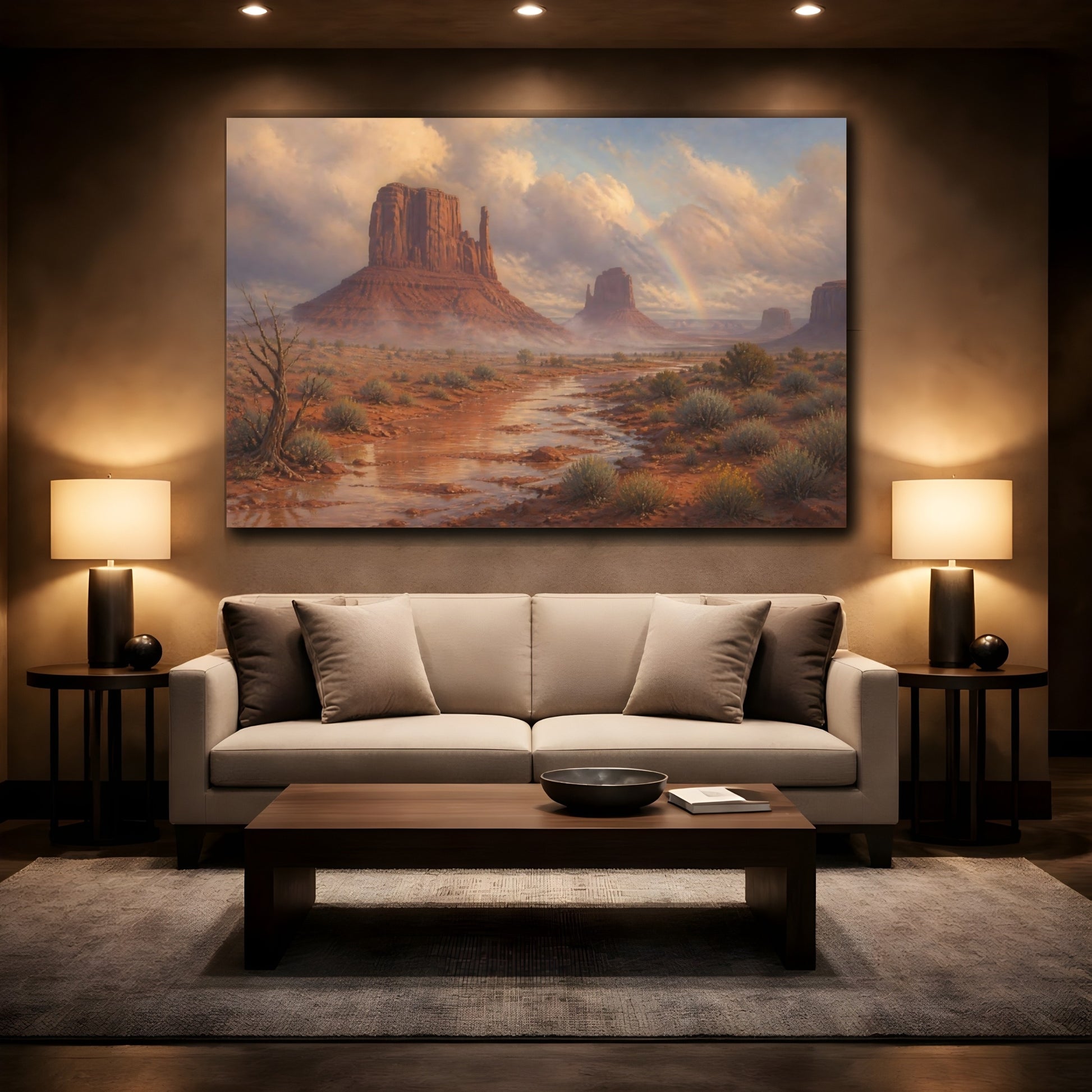 Mockup 2. Misty Desert Buttes shown as canvas print