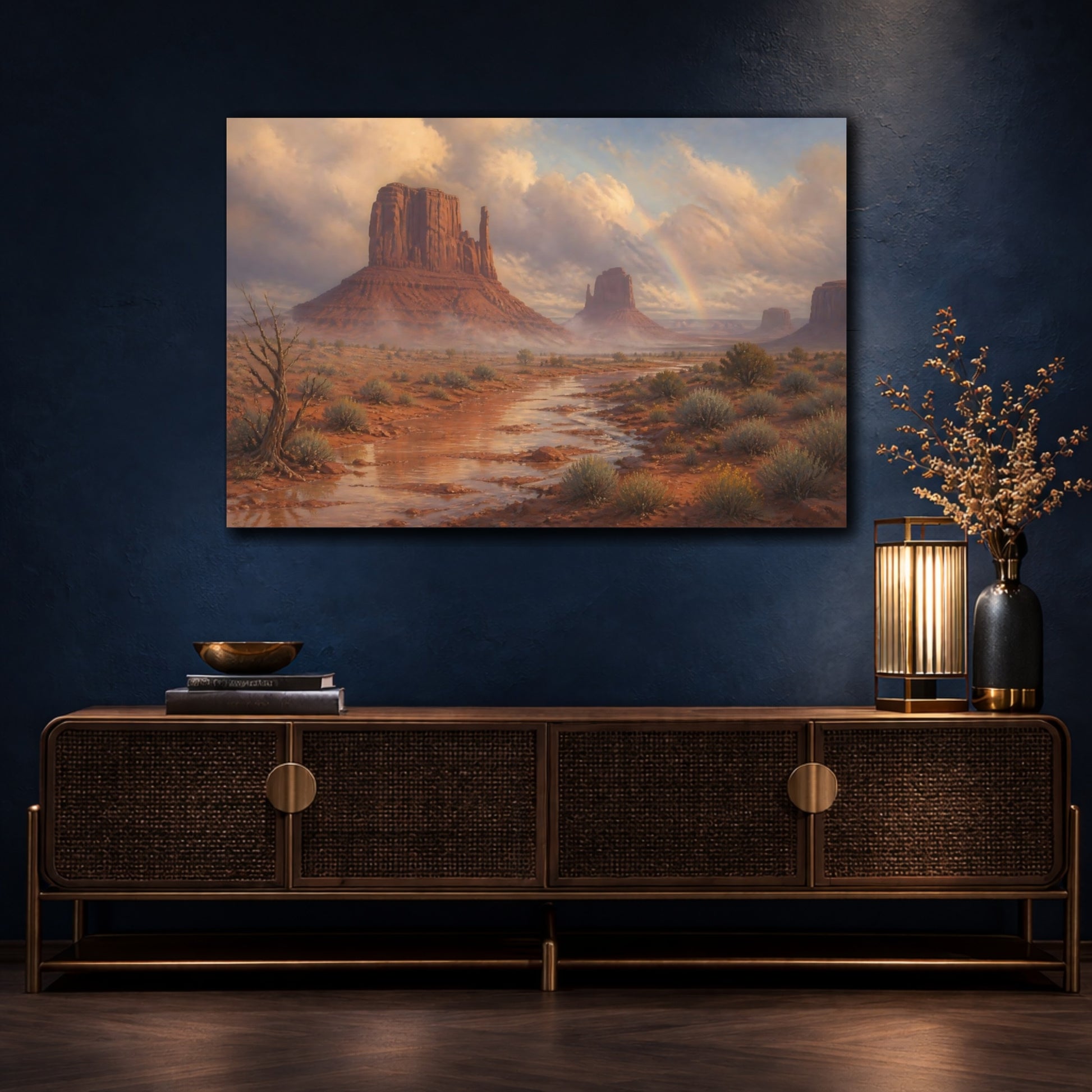 Mockup 4. Misty Desert Buttes shown as canvas print