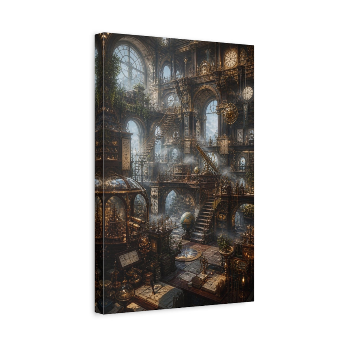 Side Mockup 4. Misty Grand Observatory shown as canvas print