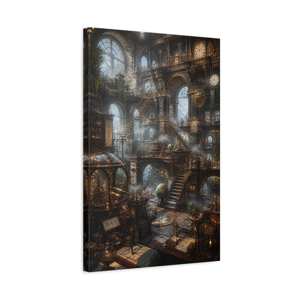 Side Mockup 3. Misty Grand Observatory shown as canvas print