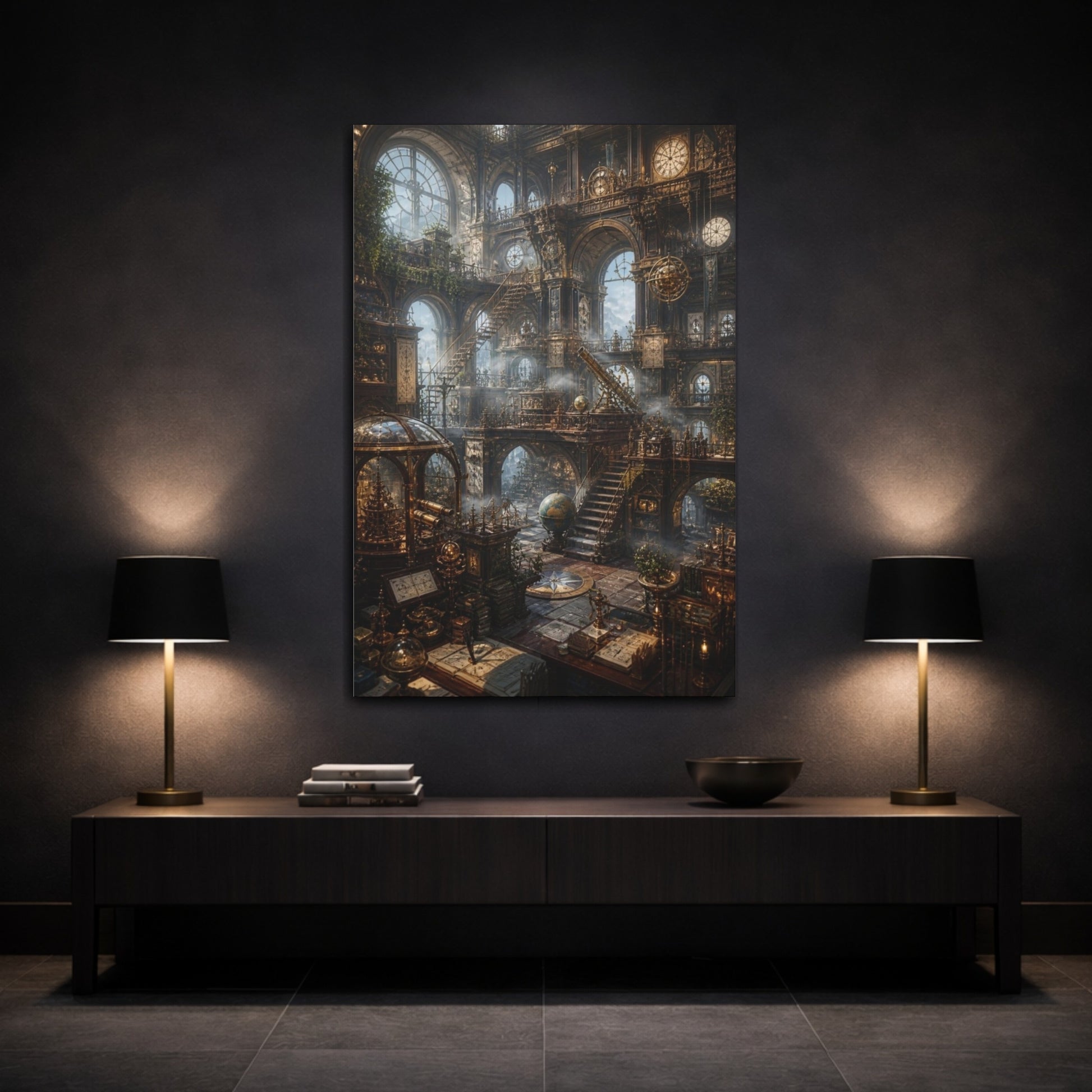 Mockup 3. Misty Grand Observatory shown as canvas print