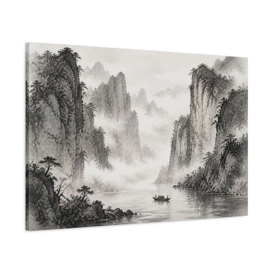 Main Mockup. Misty River Canyon shown as canvas print