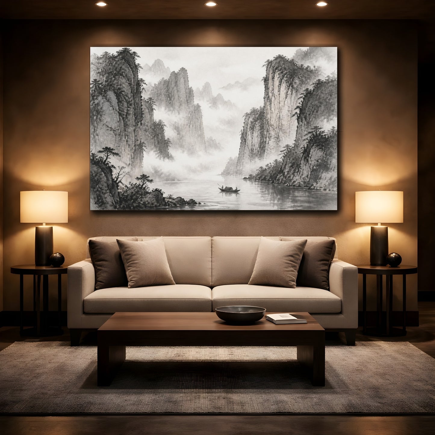 Mockup 2. Misty River Canyon shown as canvas print