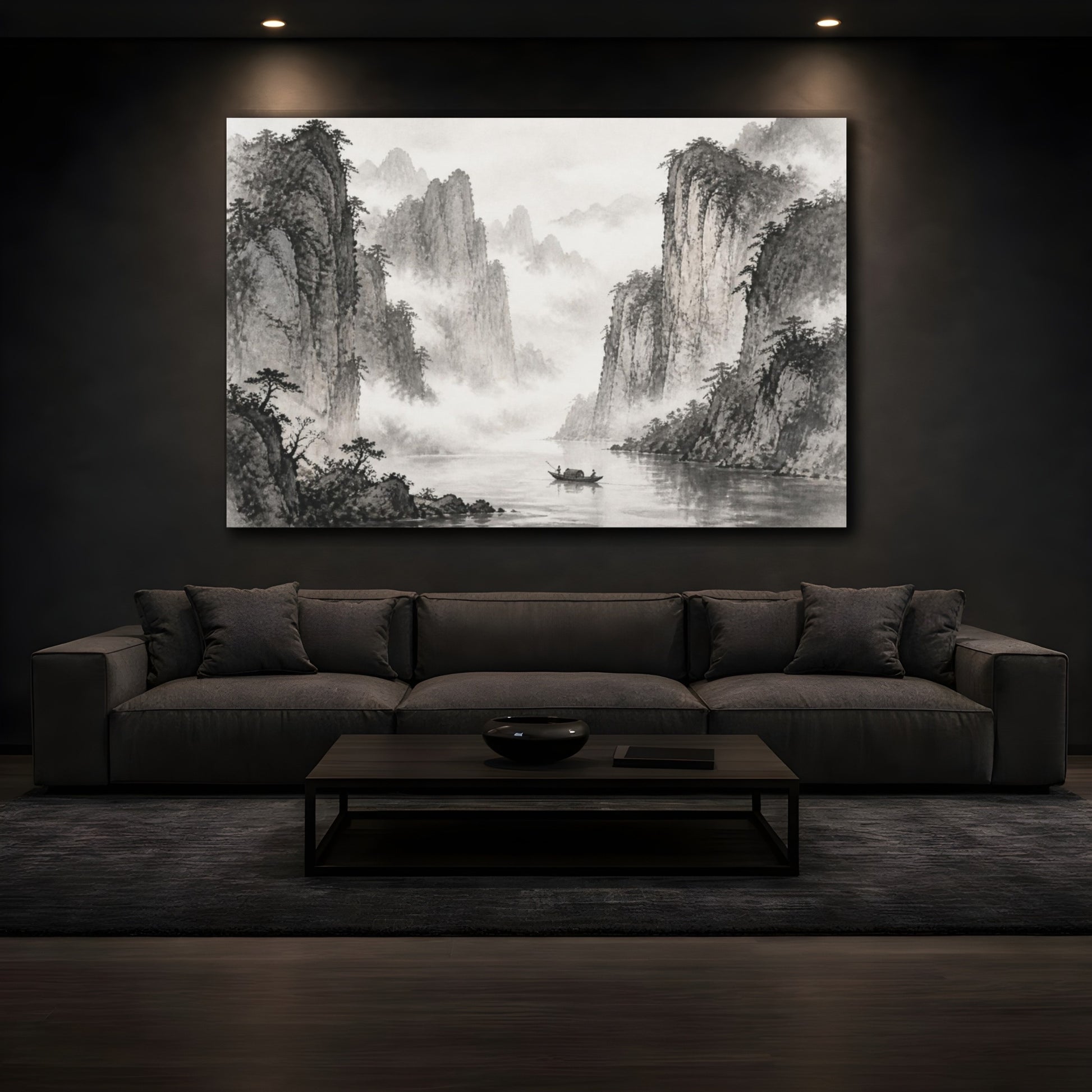 Mockup 3. Misty River Canyon shown as canvas print