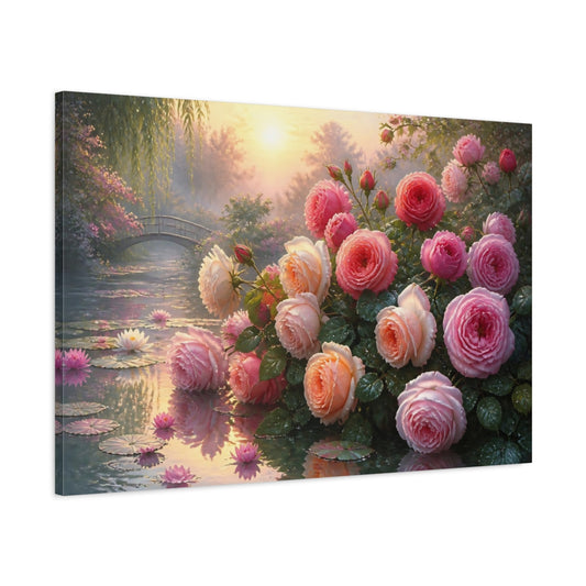 Main Mockup. Misty Rose Garden shown as canvas print