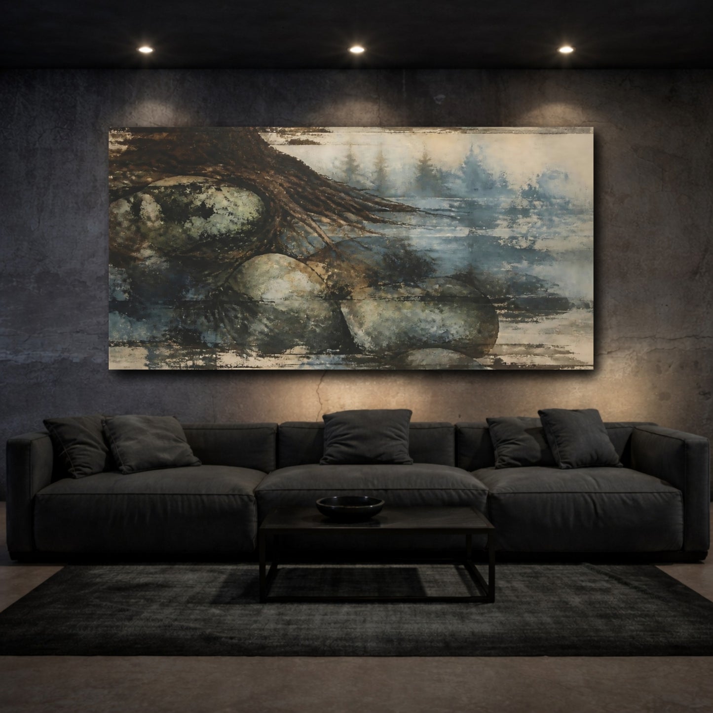 Mockup 3. Misty Tree Roots shown as canvas print