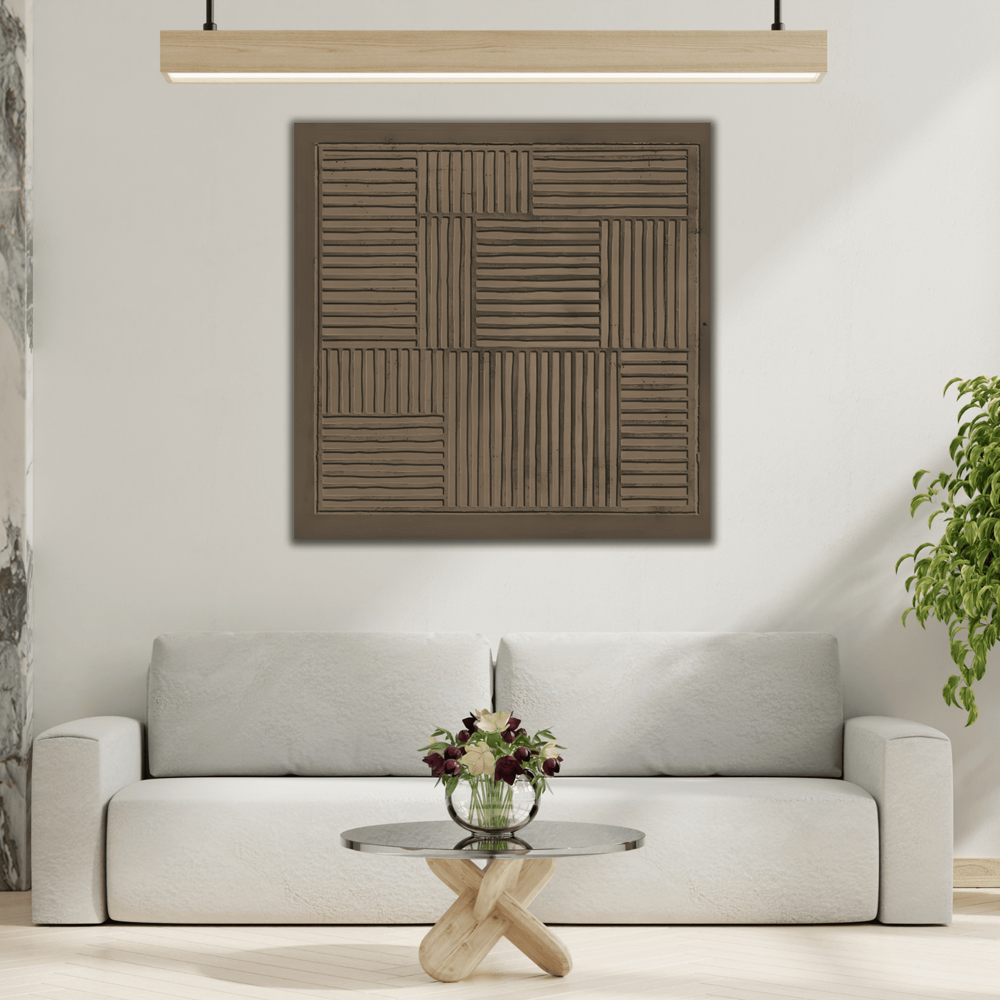 Modern Abstract 3D Wabi - Sabi Canvas Print - Minimalist Geometric Japanese Decor - YesArtYes