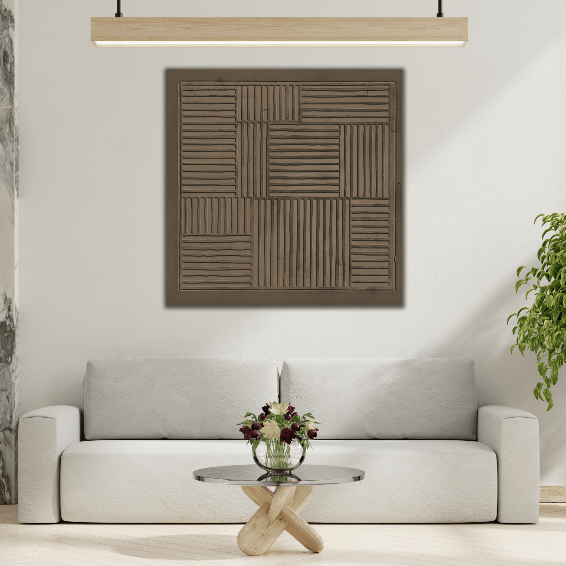 Modern Abstract 3D Wabi - Sabi Canvas Print - Minimalist Geometric Japanese Decor - YesArtYes