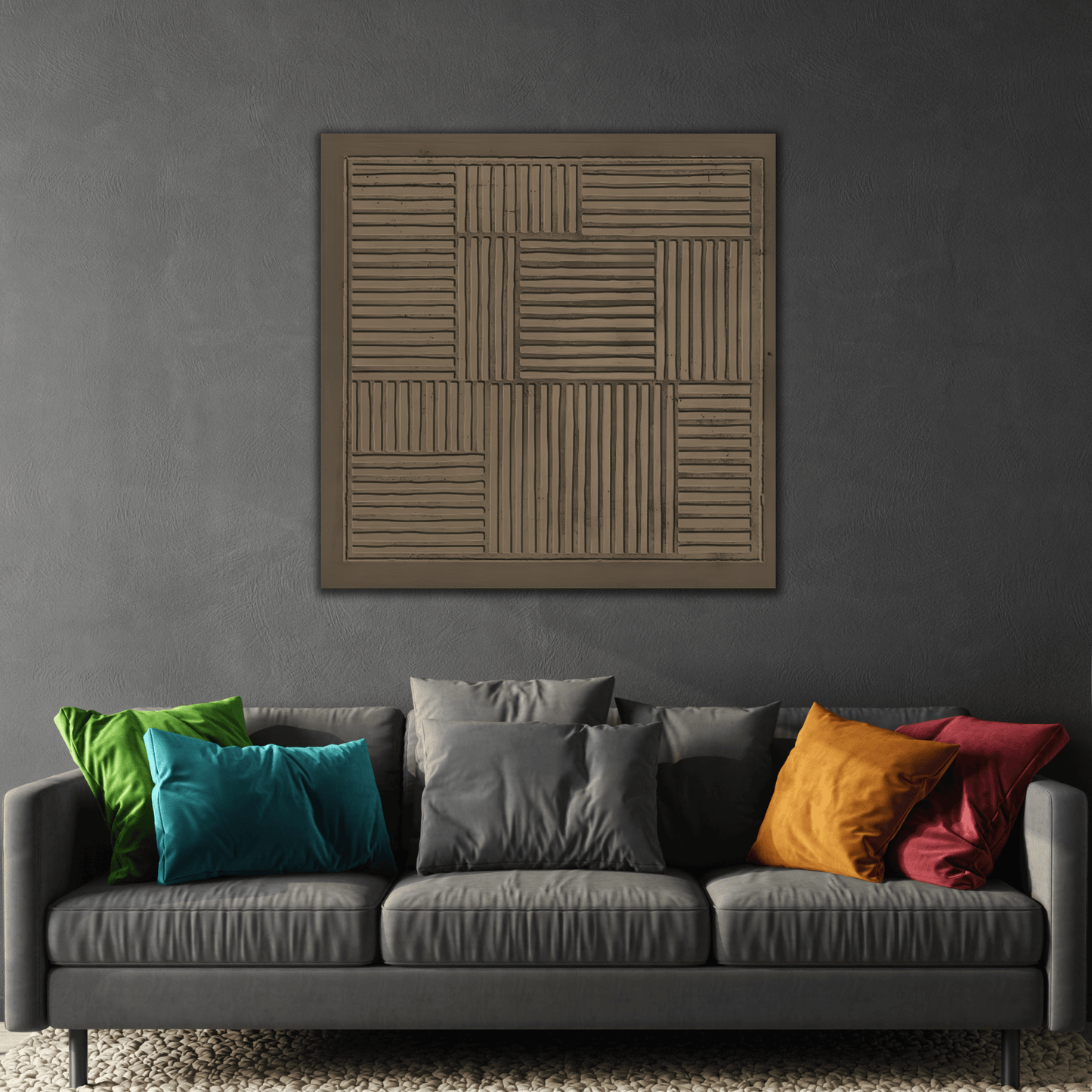 Modern Abstract 3D Wabi - Sabi Canvas Print - Minimalist Geometric Japanese Decor - YesArtYes
