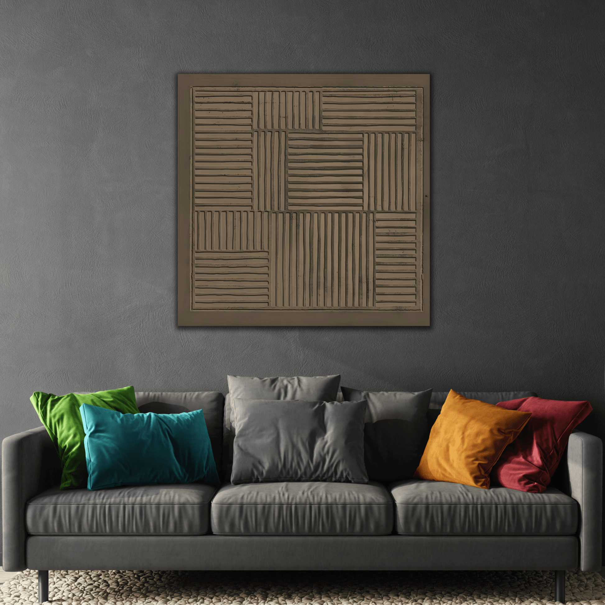 Modern Abstract 3D Wabi - Sabi Canvas Print - Minimalist Geometric Japanese Decor - YesArtYes