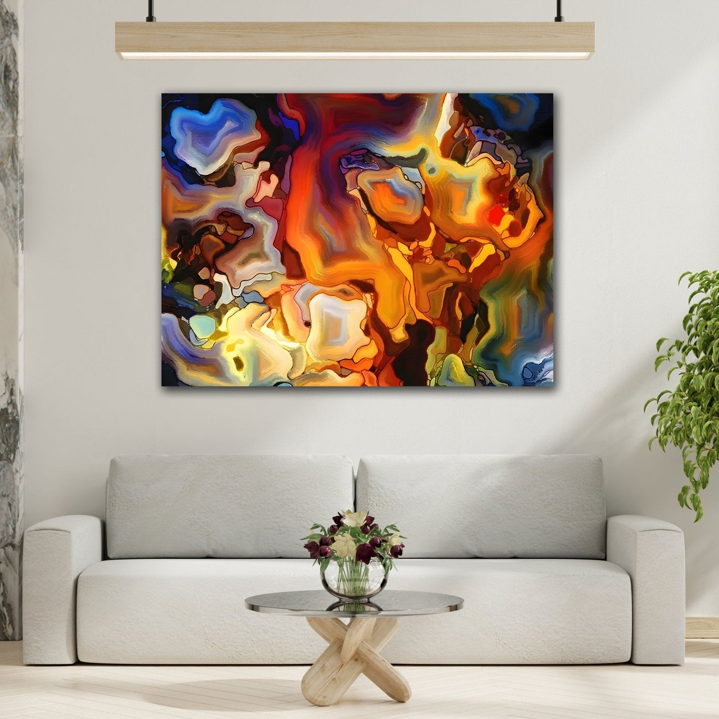 Modern Abstract Colorful Canvas Wall Art Print