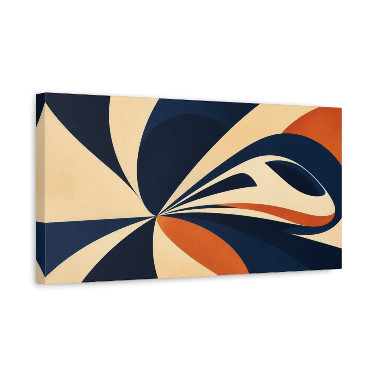 Side Mockup 3. Modern Abstract Curves shown as canvas print