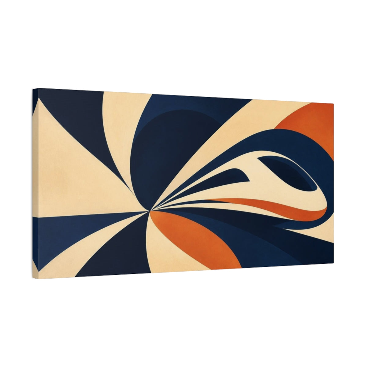 Side Mockup 1. Modern Abstract Curves shown as canvas print