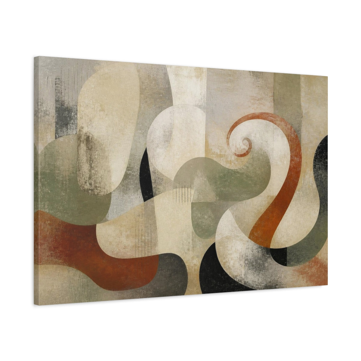 Main Mockup. Modern Biomorphic Swirl shown as canvas print