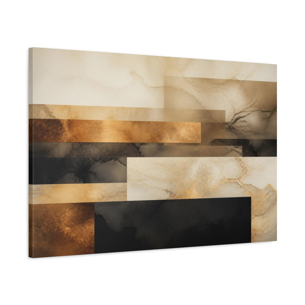Main Mockup. Modern Bronze Layered Planes shown as canvas print