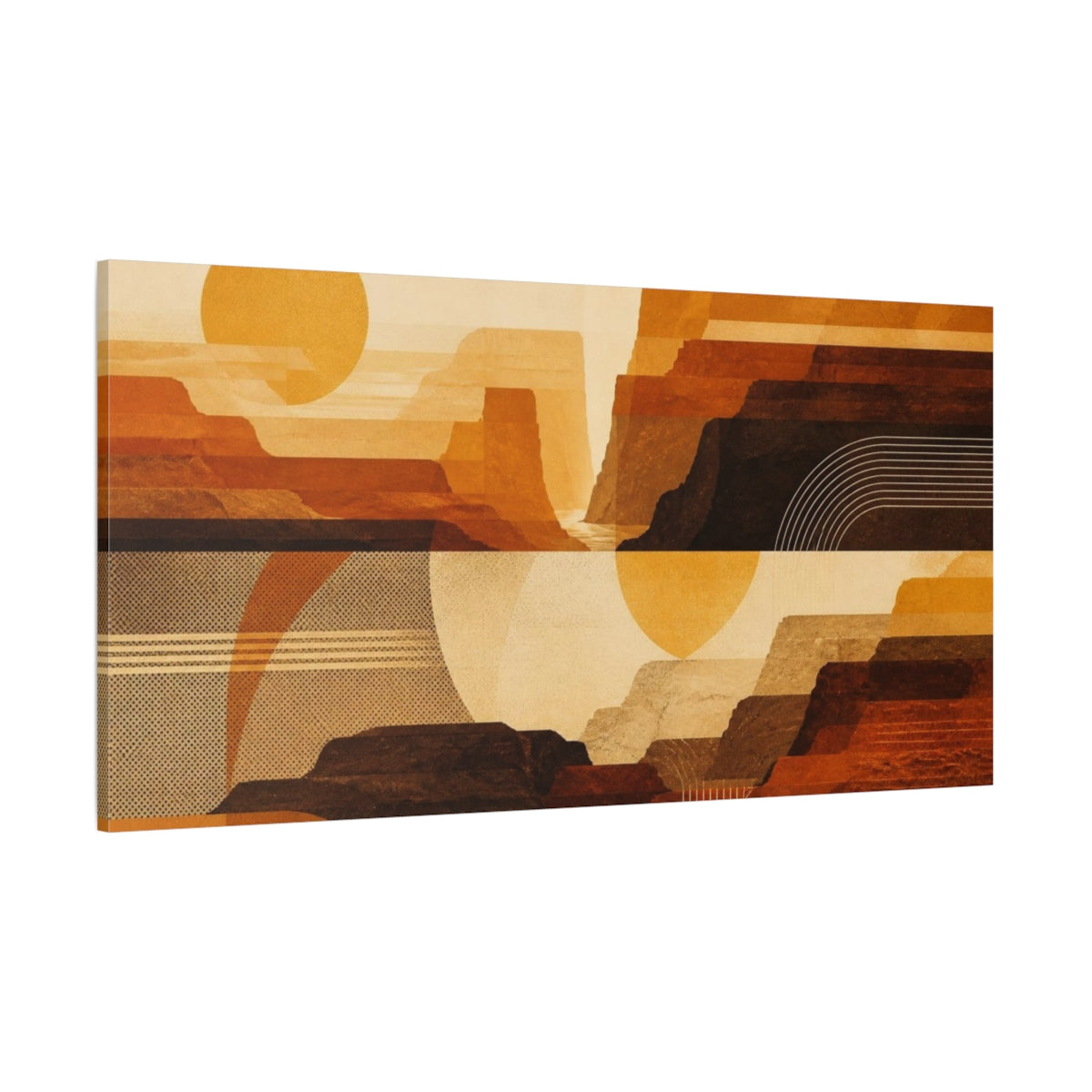 Side Mockup 2. Modern Canyon Layers shown as canvas print