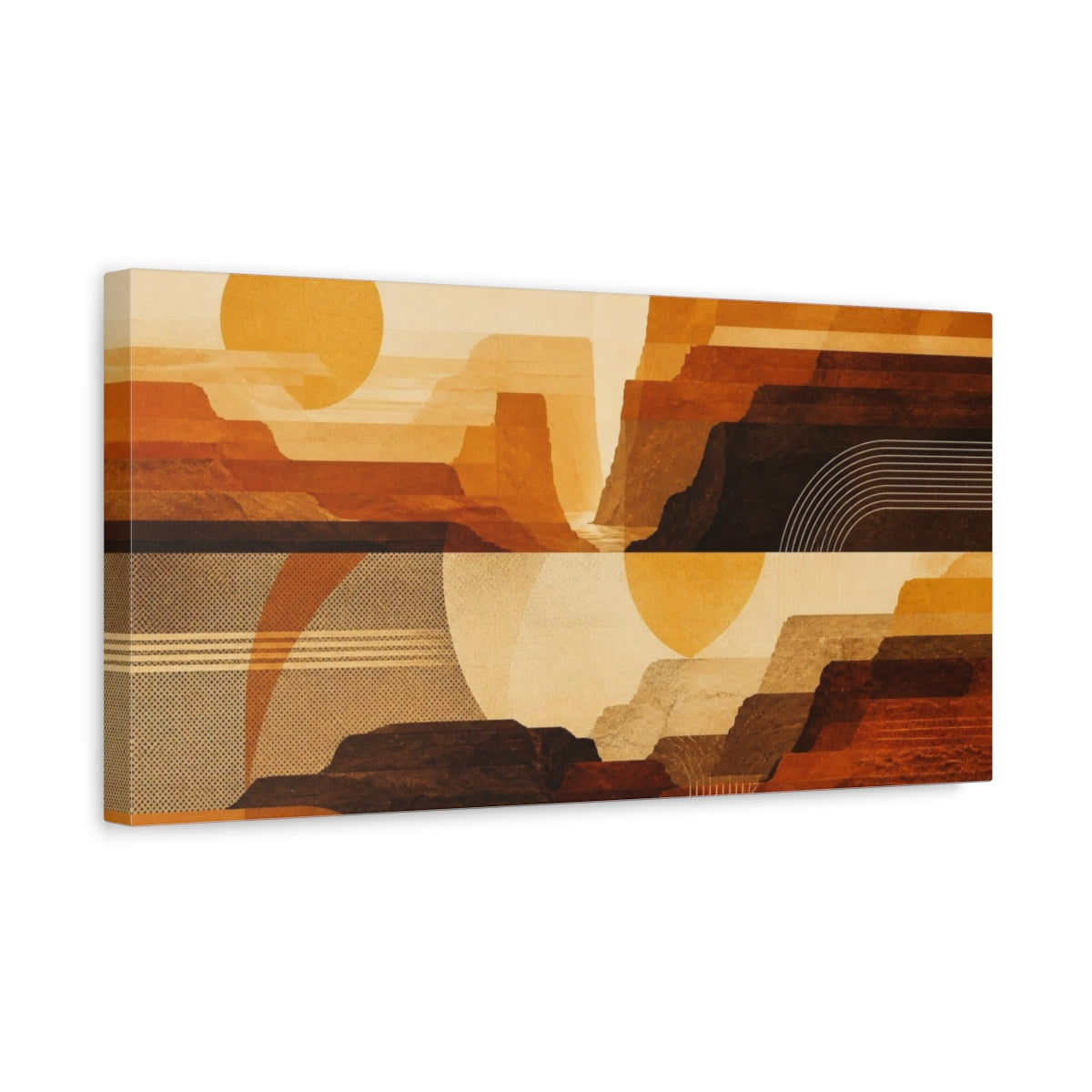 Side Mockup 3. Modern Canyon Layers shown as canvas print