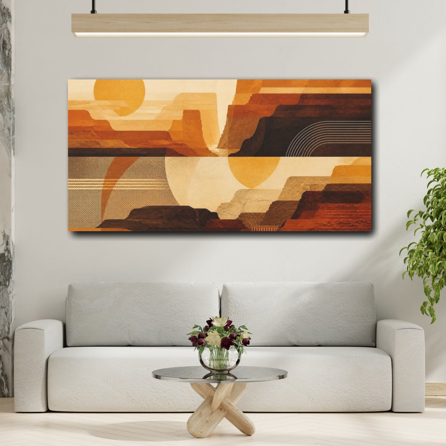 Mockup 2. Modern Canyon Layers shown as canvas print