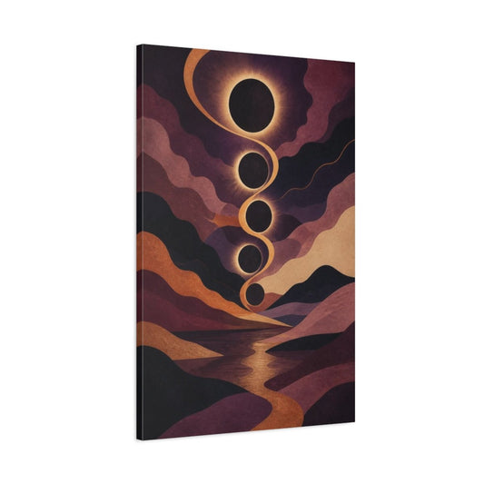 Modern Celestial Eclipse Canvas Print – Living Room, Above Couch - YesArtYes