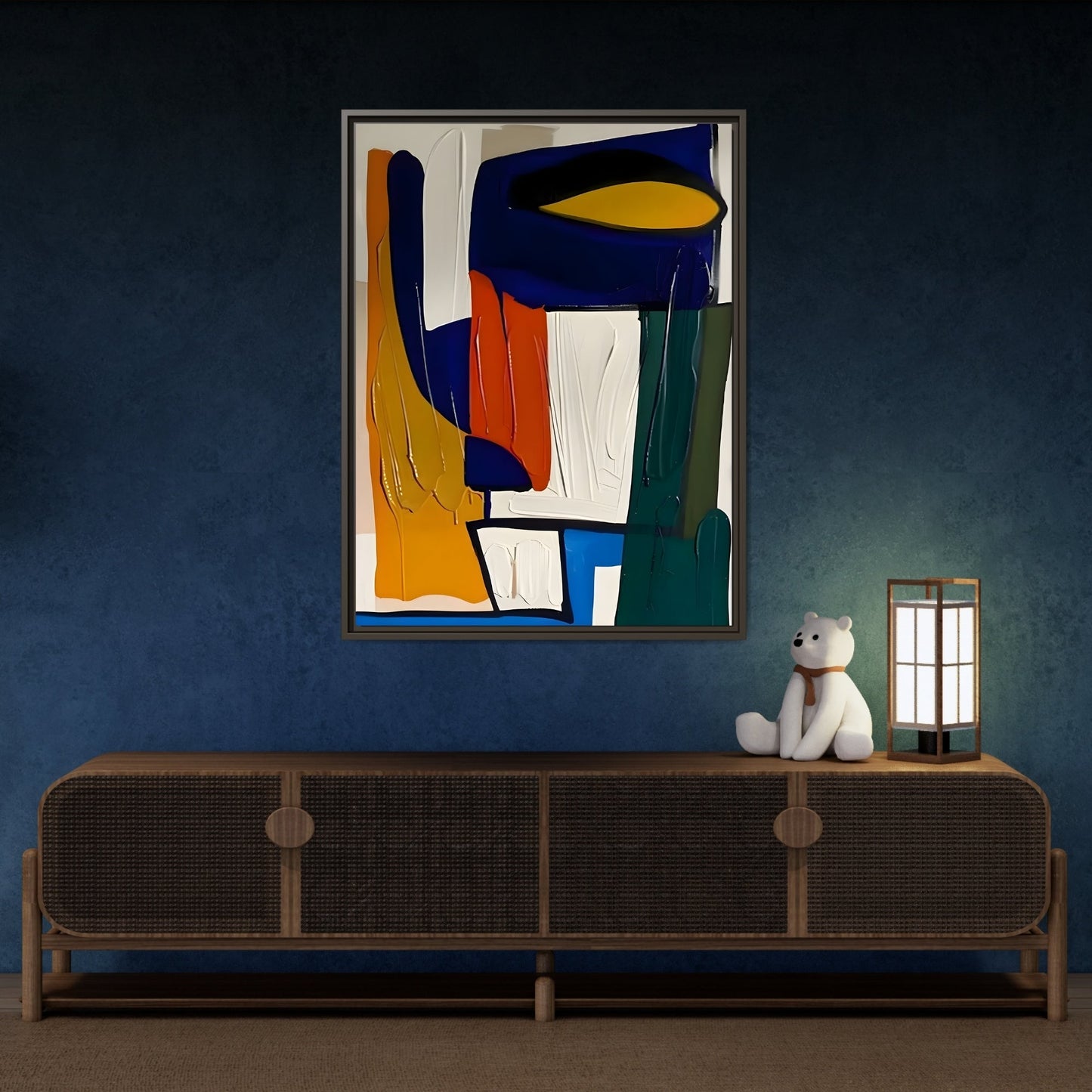 Modern Colorful Framed Canvas Art Print - Abstract Wall Decor - YesArtYes