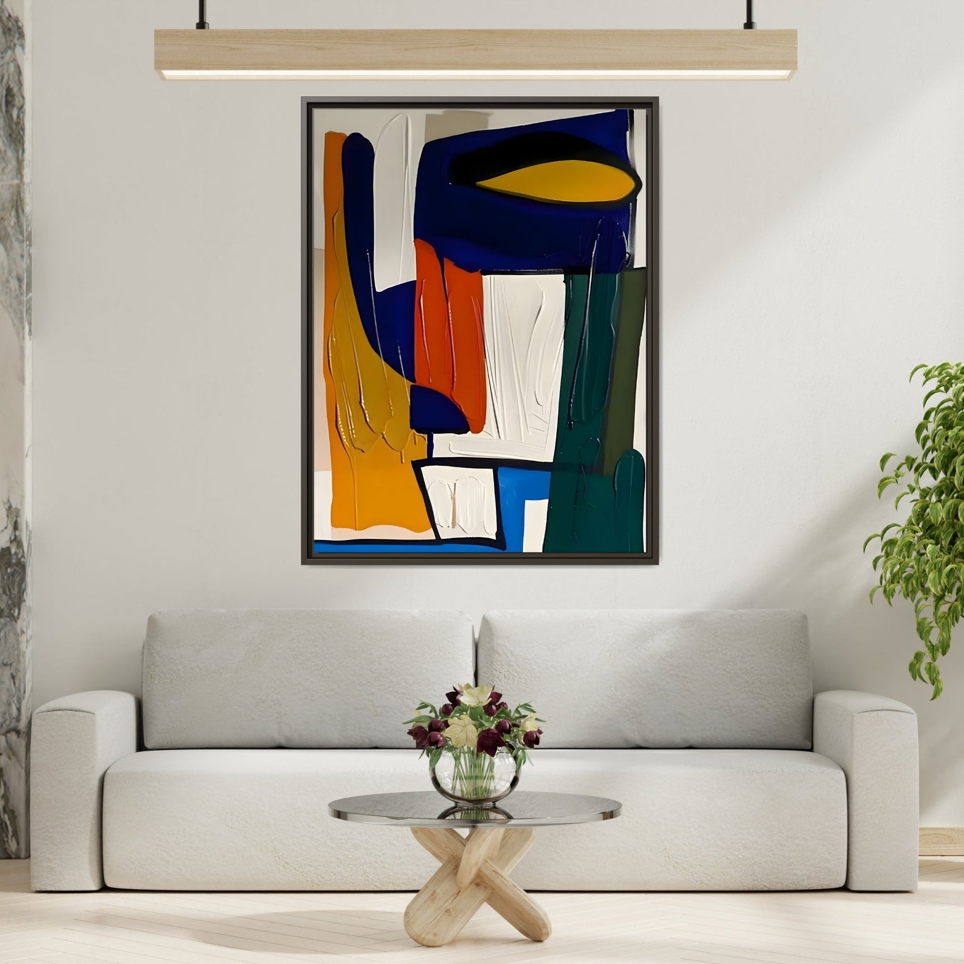 Modern Colorful Framed Canvas Art Print - Abstract Wall Decor - YesArtYes