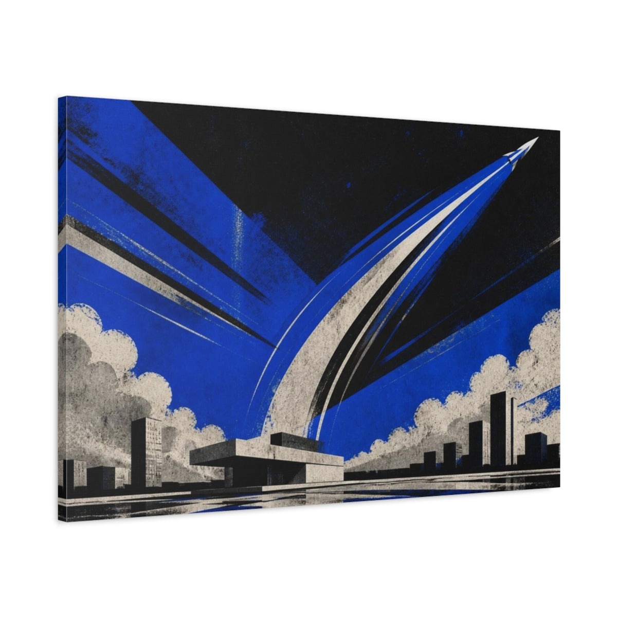 Main Mockup. Modern Comet Arc shown as canvas print