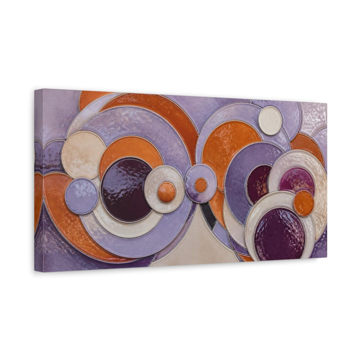 Side Mockup 3. Modern Concentric Circles shown as canvas print