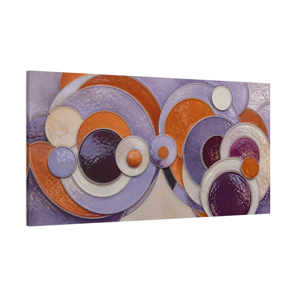 Side Mockup 2. Modern Concentric Circles shown as canvas print