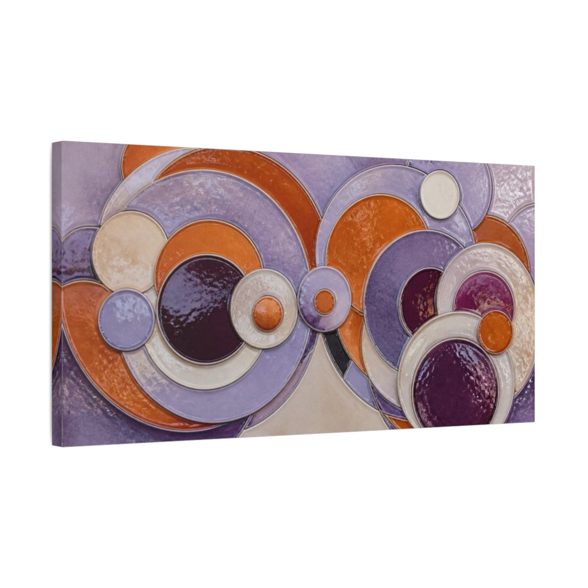 Side Mockup 1. Modern Concentric Circles shown as canvas print