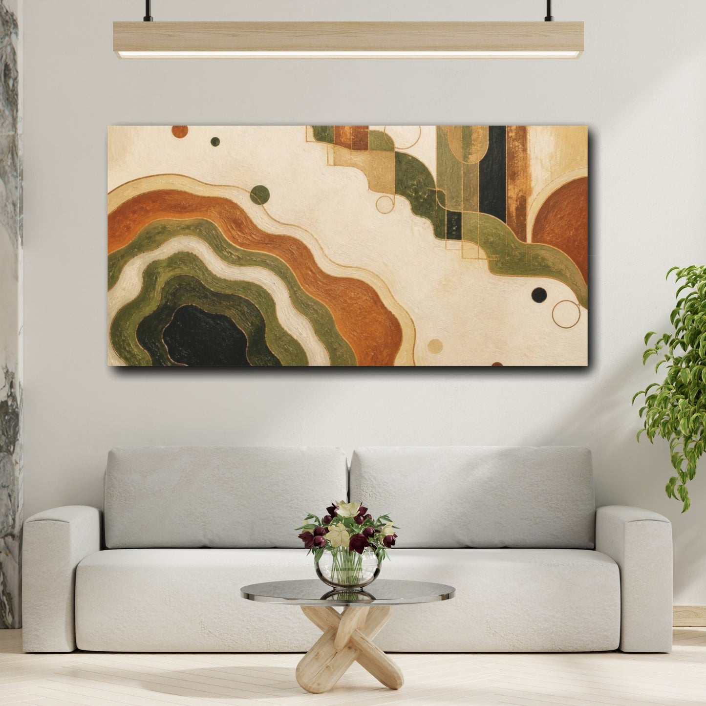 Mockup 2. Modern Contour Basin shown as canvas print