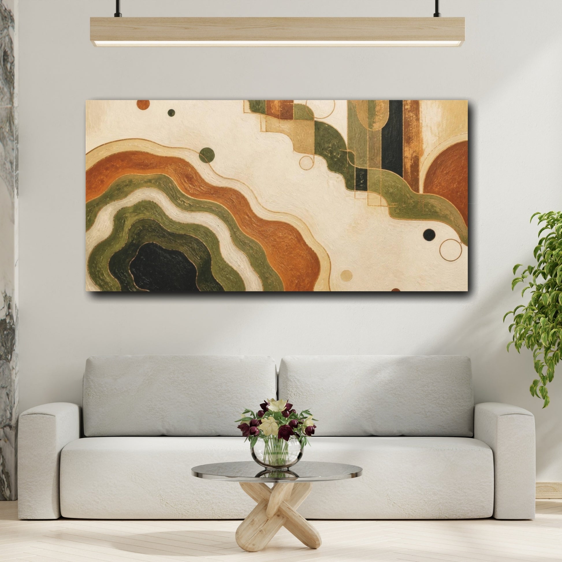 Mockup 2. Modern Contour Basin shown as canvas print