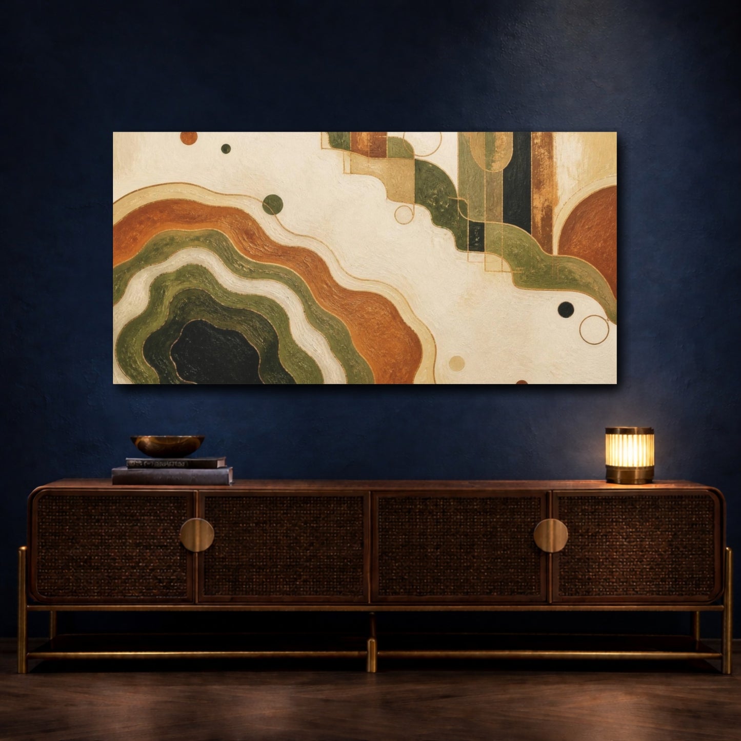 Mockup 4. Modern Contour Basin shown as canvas print