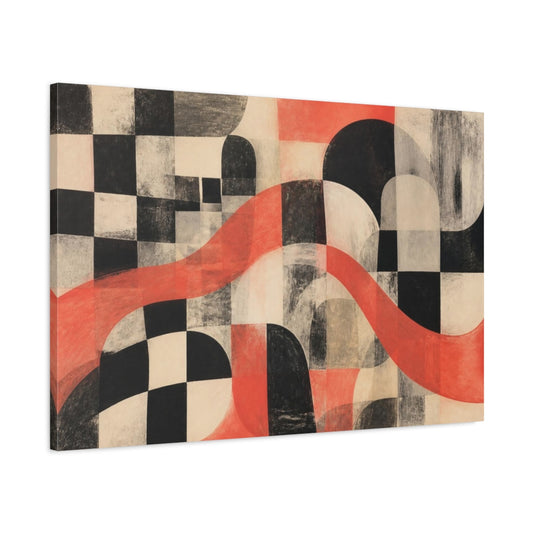 Main Mockup. Modern Coral Wave shown as canvas print