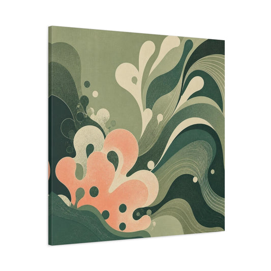 Main Mockup. Modern Coral Wave shown as canvas print