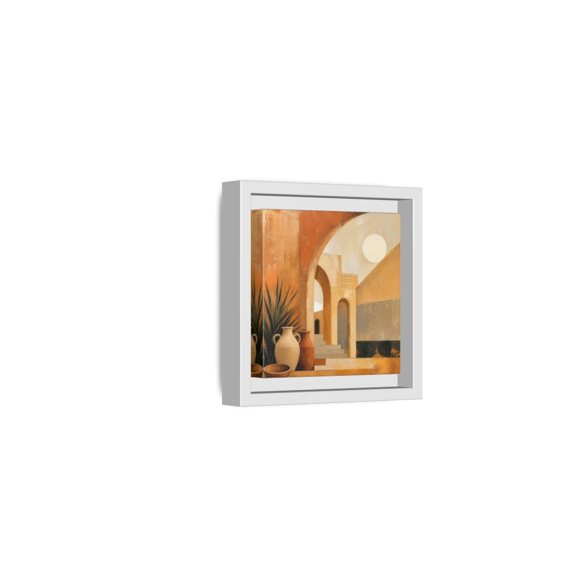 Side Mockup 22. Modern Desert Arches shown as framed canvas print