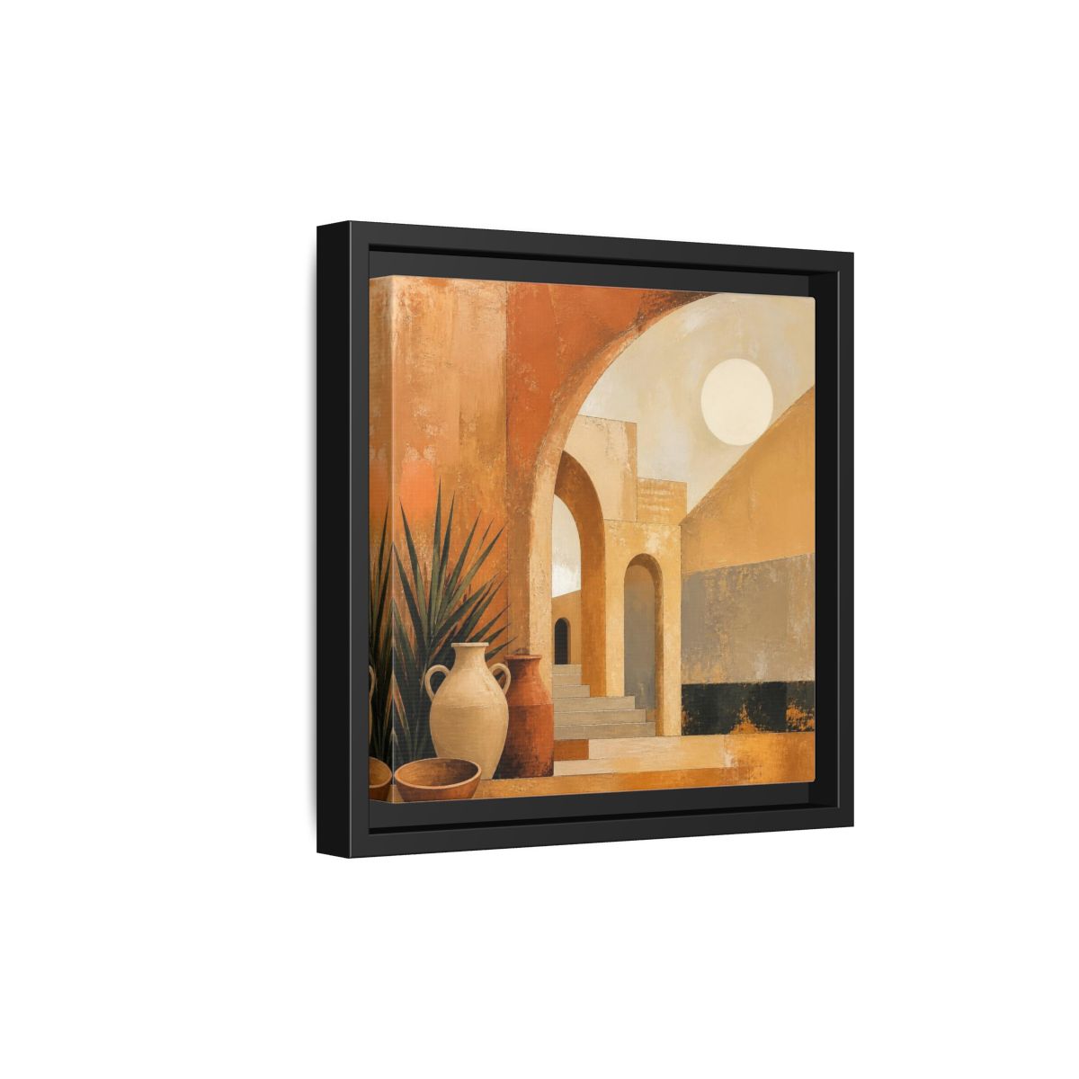 Side Mockup 21. Modern Desert Arches shown as framed canvas print