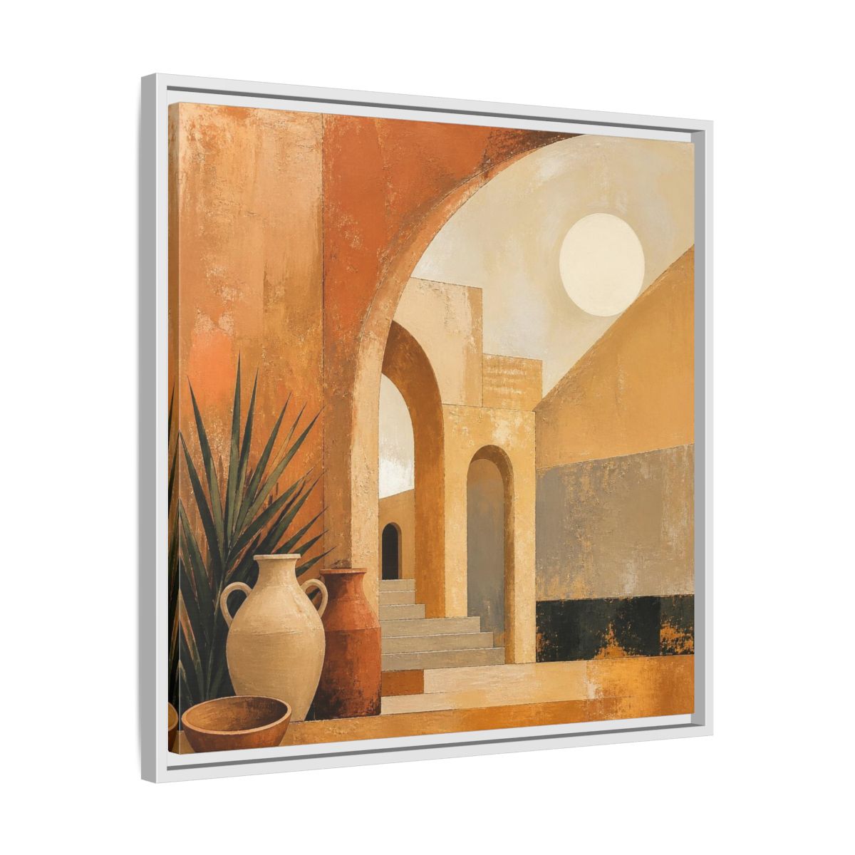 Side Mockup 26. Modern Desert Arches shown as framed canvas print
