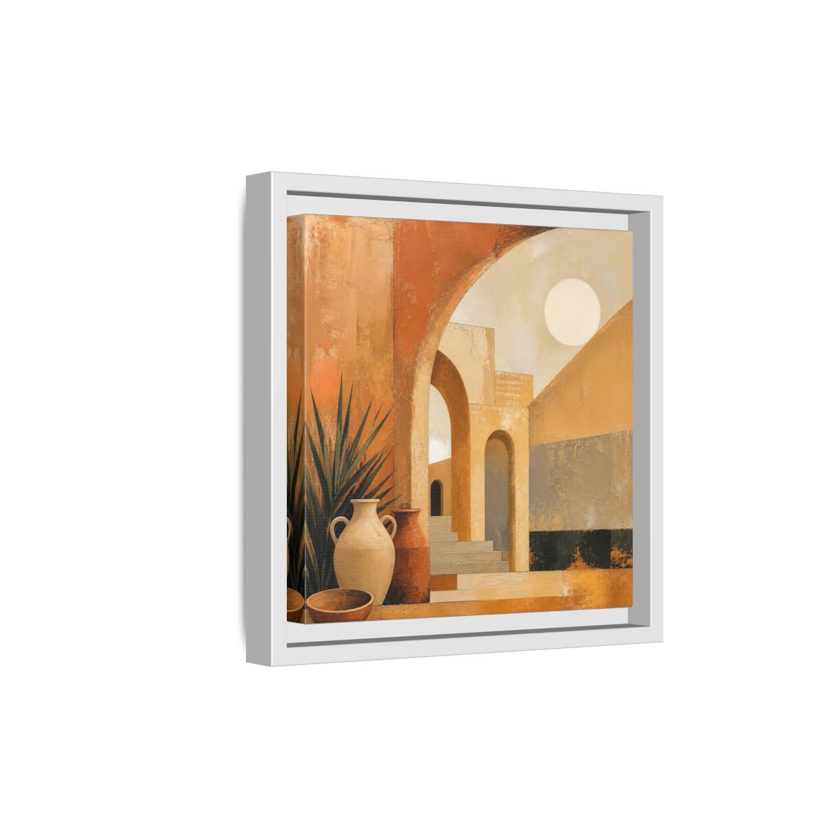 Side Mockup 19. Modern Desert Arches shown as framed canvas print