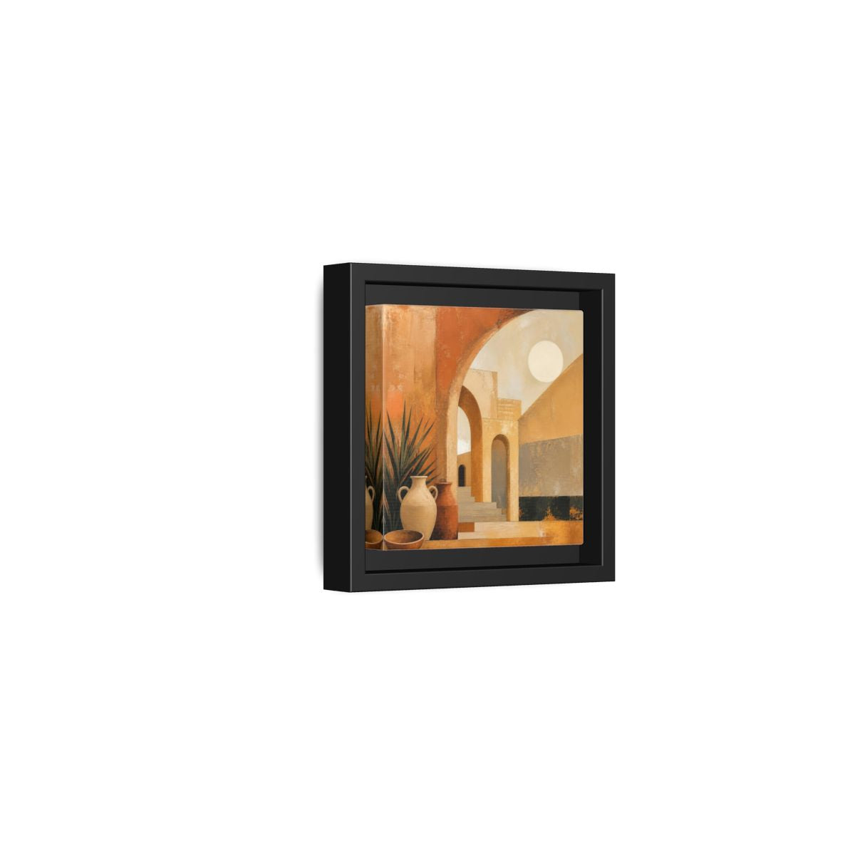 Side Mockup 24. Modern Desert Arches shown as framed canvas print