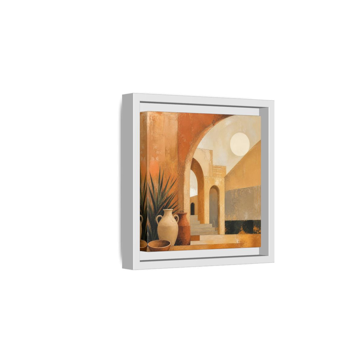 Side Mockup 1. Modern Desert Arches shown as framed canvas print