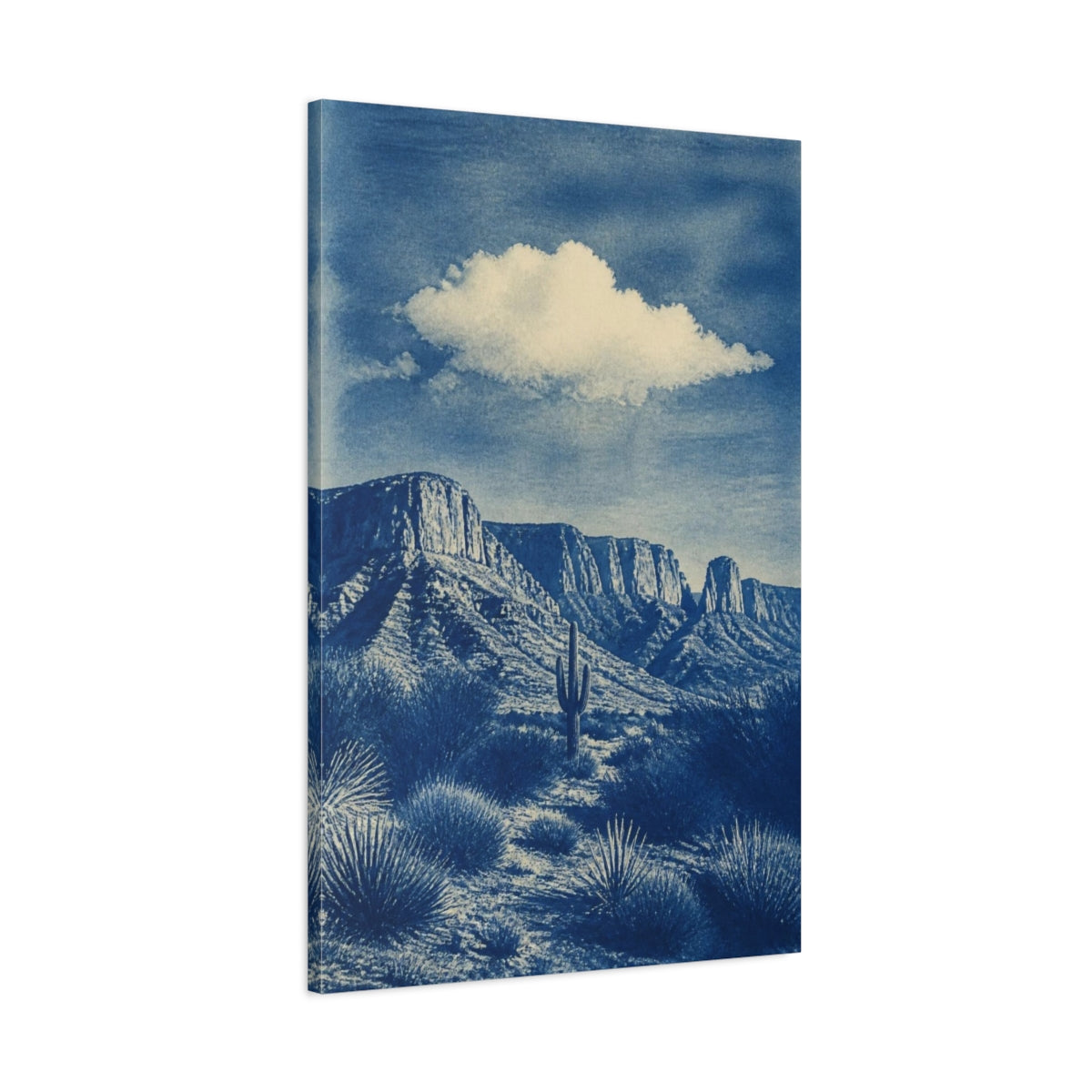 Main Mockup. Modern Desert Cactus shown as canvas print