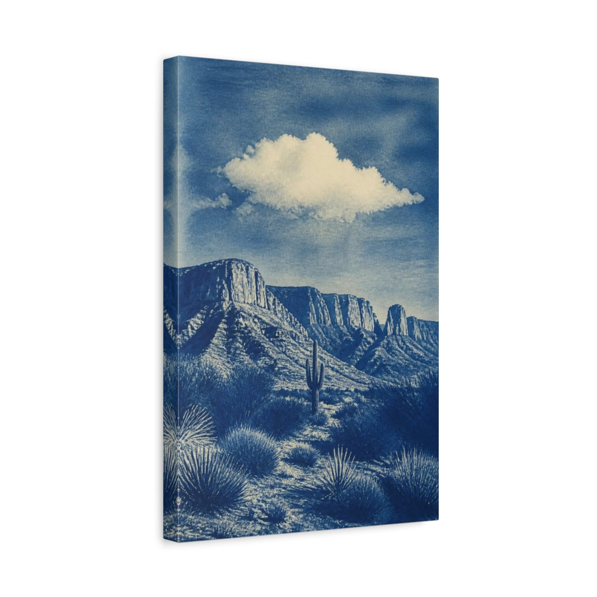 Side Mockup 4. Modern Desert Cactus shown as canvas print