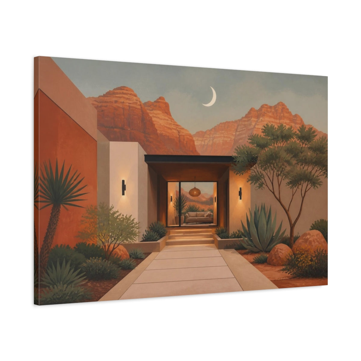 Main Mockup. Modern Desert House shown as canvas print