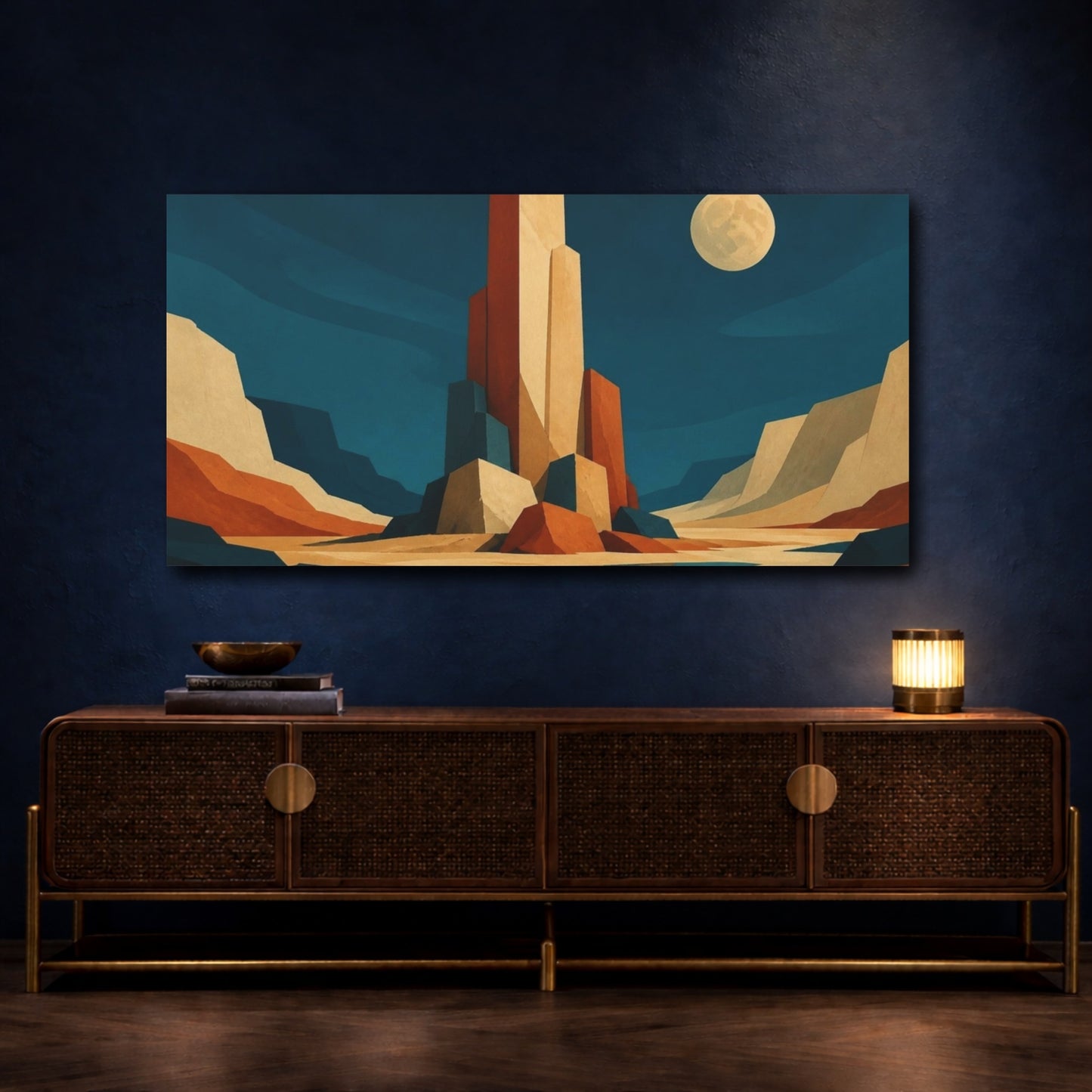 Mockup 4. Modern Desert Monoliths shown as canvas print