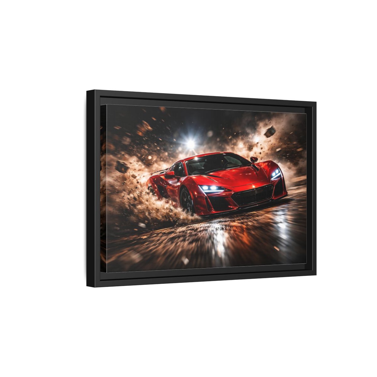 Side Mockup 6. Sports Sports Car Red And Black shown as stretched canvas wall art