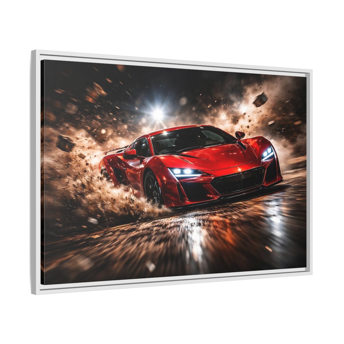 Side Mockup 8. Sports Sports Car Red And Black shown as stretched canvas wall art