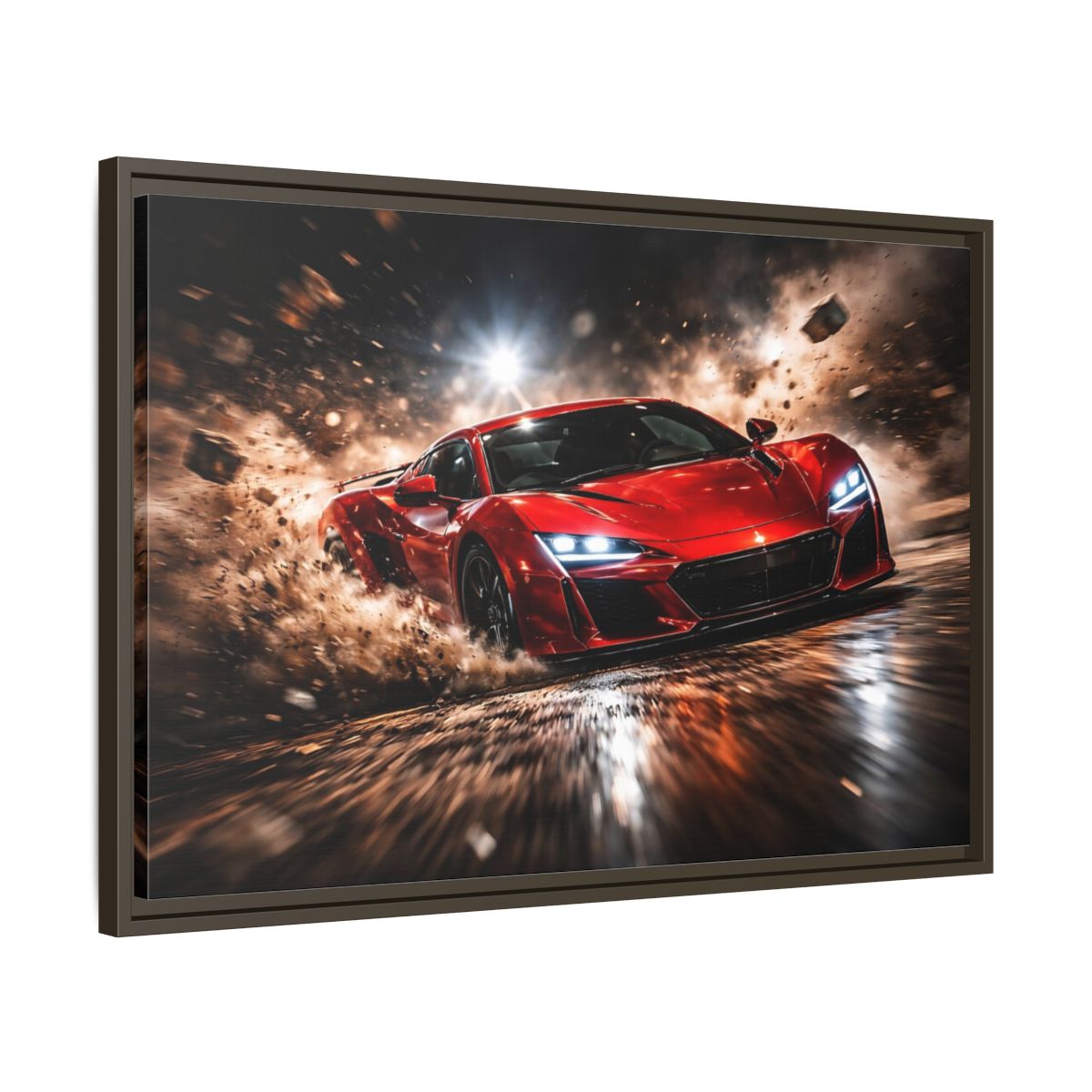 Side Mockup 11. Sports Sports Car Red And Black shown as stretched canvas wall art